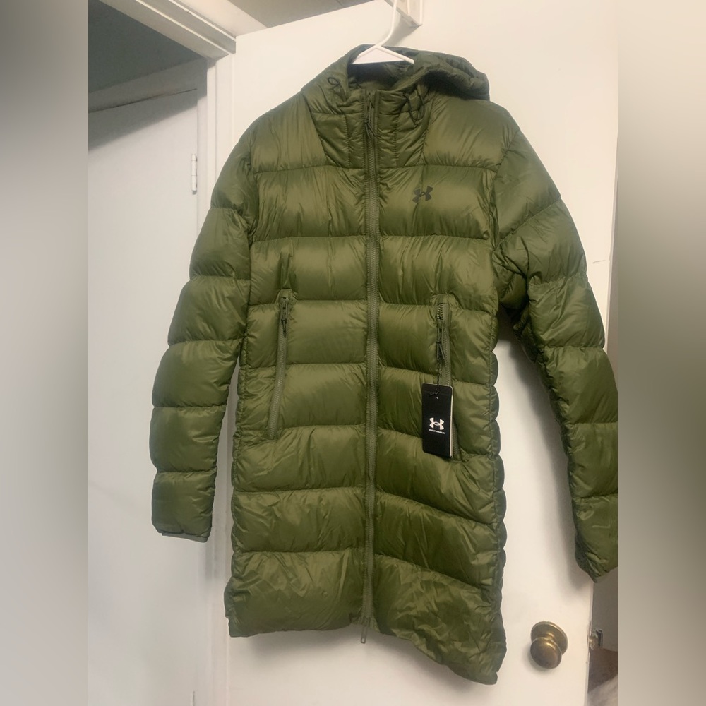 Olive green Mens Under Armor down parka size medium